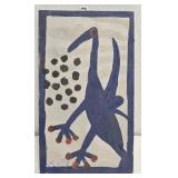 Original Mose T Blue Bird Painting on Wood