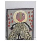 Original Mose T Painting of Woman on Wood