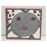 Original Mose T Gray Chicken Painting on Wood