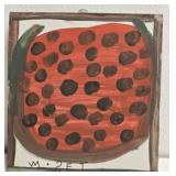 Original Mose T Red Watermelon Painting on Wood