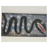 Original Mose T painting BLACK SNAKE on wood
