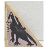 Original Mose T Black Bird Painting on Wood