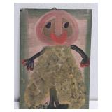 Original Mose T Painting of Woman on Wood