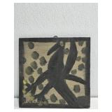 Original Mose T Black Bird Painting on Wood