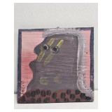 Original Mose T Painting of Person On Wood