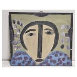 Original Mose T Painting of Person on Wood