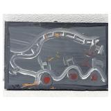 Mose T painting of a bus on board