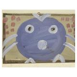Original Mose T painting CHICKEN on wood
