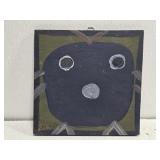 Original Mose T Navy Blue Chicken Painting on Wood