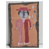 Original Mose T Painting of Person Pink & Red
