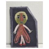 Original Mose T Painting of Person On Wood