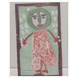 Original Mose T painting LADY on wood