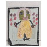 Original Mose T Painting of Woman on Wood