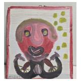 Original Mose T Vulgar Painting of Woman on Wood