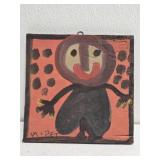 Original Mose T Painting of Person on Wood