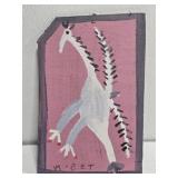 Original Mose T White Bird Painting on Wood