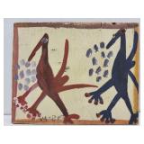 Original Mose T painting DRAGONS on wood
