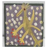 Original Mose T Yellow Bird Painting on Wood