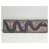 Original Mose T Black Snake Painting on Wood