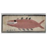 Original Mose T painting FISH on wood