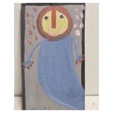 Original Mose T Painting of Person on Wood