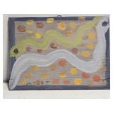 Original Mose T Double Snake Painting on Wood