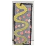 Original Mose T Yellow Snake Painting on Wood