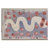 Original Mose T White Snake Painting on Wood