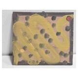 Original Mose T Yellow Snake Painting on Wood