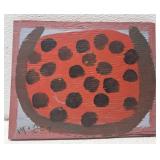 Mose T watermelon painting on board
