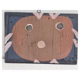 Original Mose T Painting of Chicken on Wood