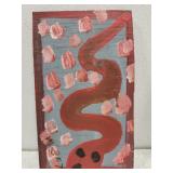 Original Mose T painting RED SNAKE on wood