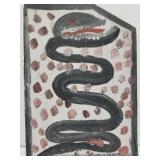 Original Mose T painting BLACK SNAKE on wood