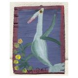 Mose T painting of bird on board