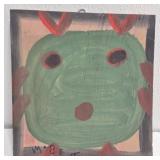Original Mose T Blow Fish Painting on Wood