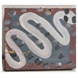 Original Mose T White Snake Painting on Wood