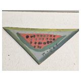 Original Mose T Watermelon Painting on Wood