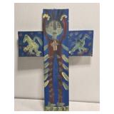 Original Mose T Jesus Cross Painting on Wood