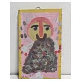 Original Mose T Painting of Woman on Wood