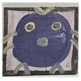 Original Mose T Blue Chicken Painting on Wood