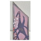 Original Mose T Blue Bird Painting on Wood