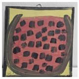 Original Mose T Watermelon Painting on Wood