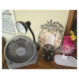 Estate Lot of Holmes Fan Desk Light & Misc Decor