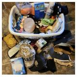 Clothes basket of misc household items