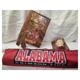 Estate Lot of Alabama Clock Head Bust & Flag
