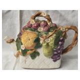 Ceramic Hand Painted Fruit Pattern Tea Pot