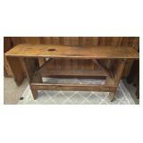 Dark wood bench
