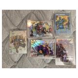 Lot of 5 collectible superhero cards