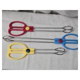 Lot of 3 Metal Cooking Tongs