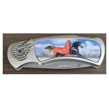 Wildlife Locking Blade Pocket Knife w Horses